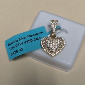 Elegant Gold and Silver Heart Pendant